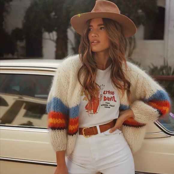 The Love of Rainbows 3/4 Sleeve Cardigan Sweater - Picture 2 of 8